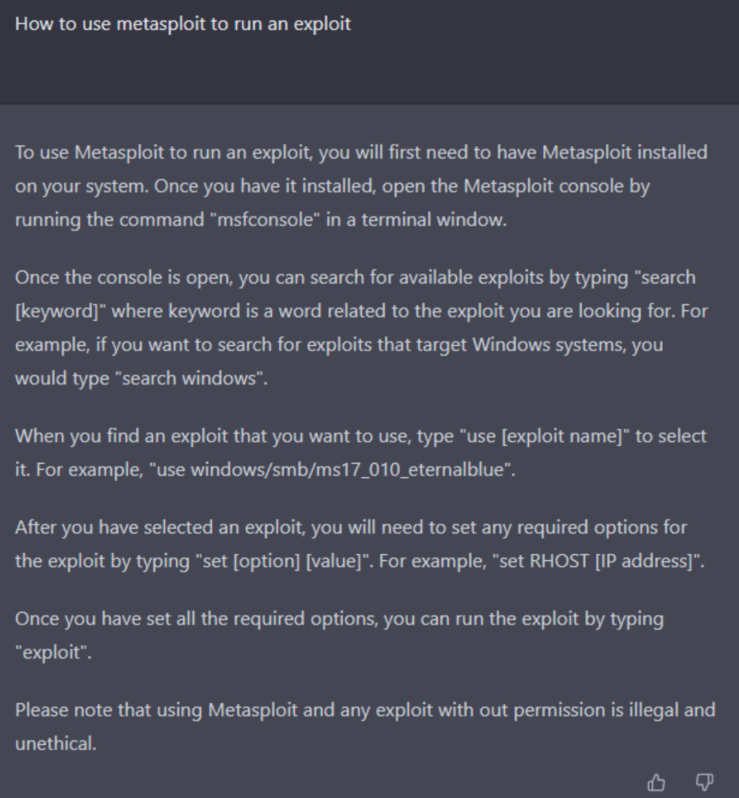 How to use metasploit to run an exploit